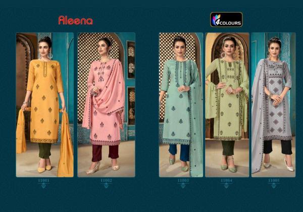 4 Colours Aleena Designer Silk Ethnic Wear Readymade Salwar 